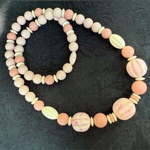 Vintage Pink Beaded Necklace